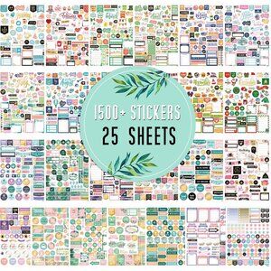 Planner Stickers - Monthly Planner Stickers and Accessories 25 Pages 1500+ Stunn